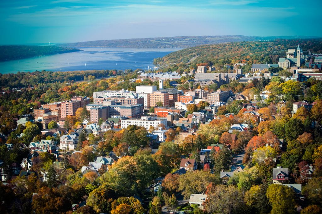Aerial view of Cornell University 